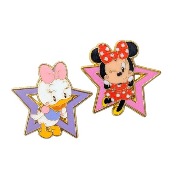 Minnie Mouse and Donald Duck Disney Pins: Best Friends Pink and Purple Stars - Picture 2 of 4